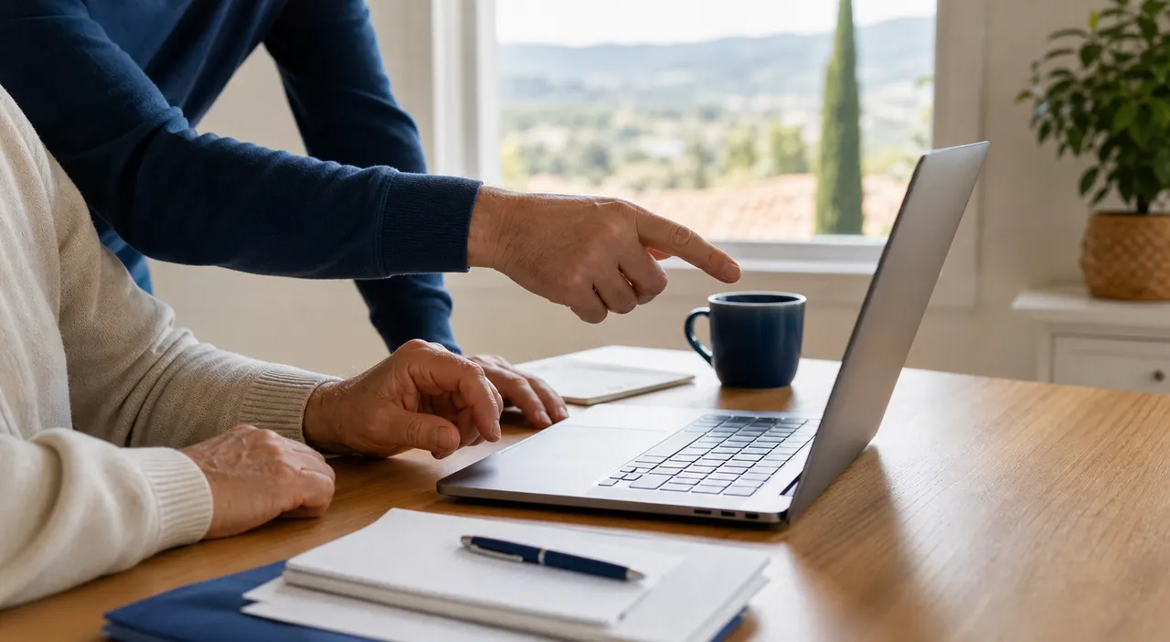 Assistance informatique à domicile dans un intérieur calme et rassurant